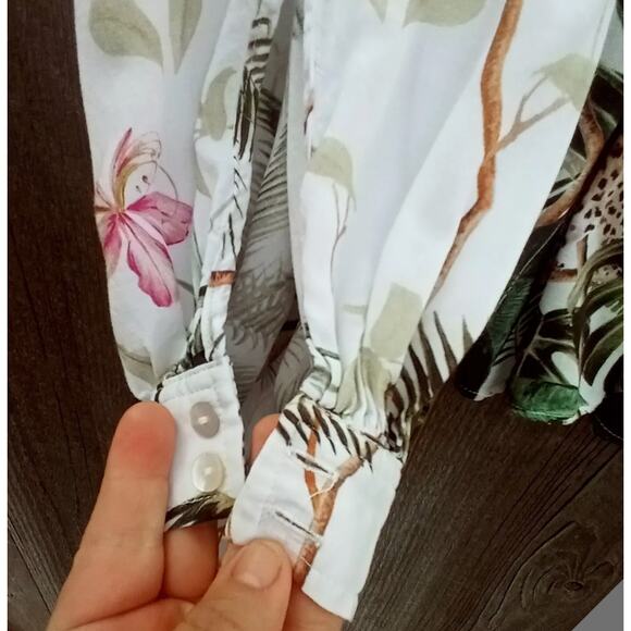 H&M Jungle Animal Print Jaguar Cat Oversized Tunic Blouse Flowy Tropical NWT 14 - Picture 2 of 15